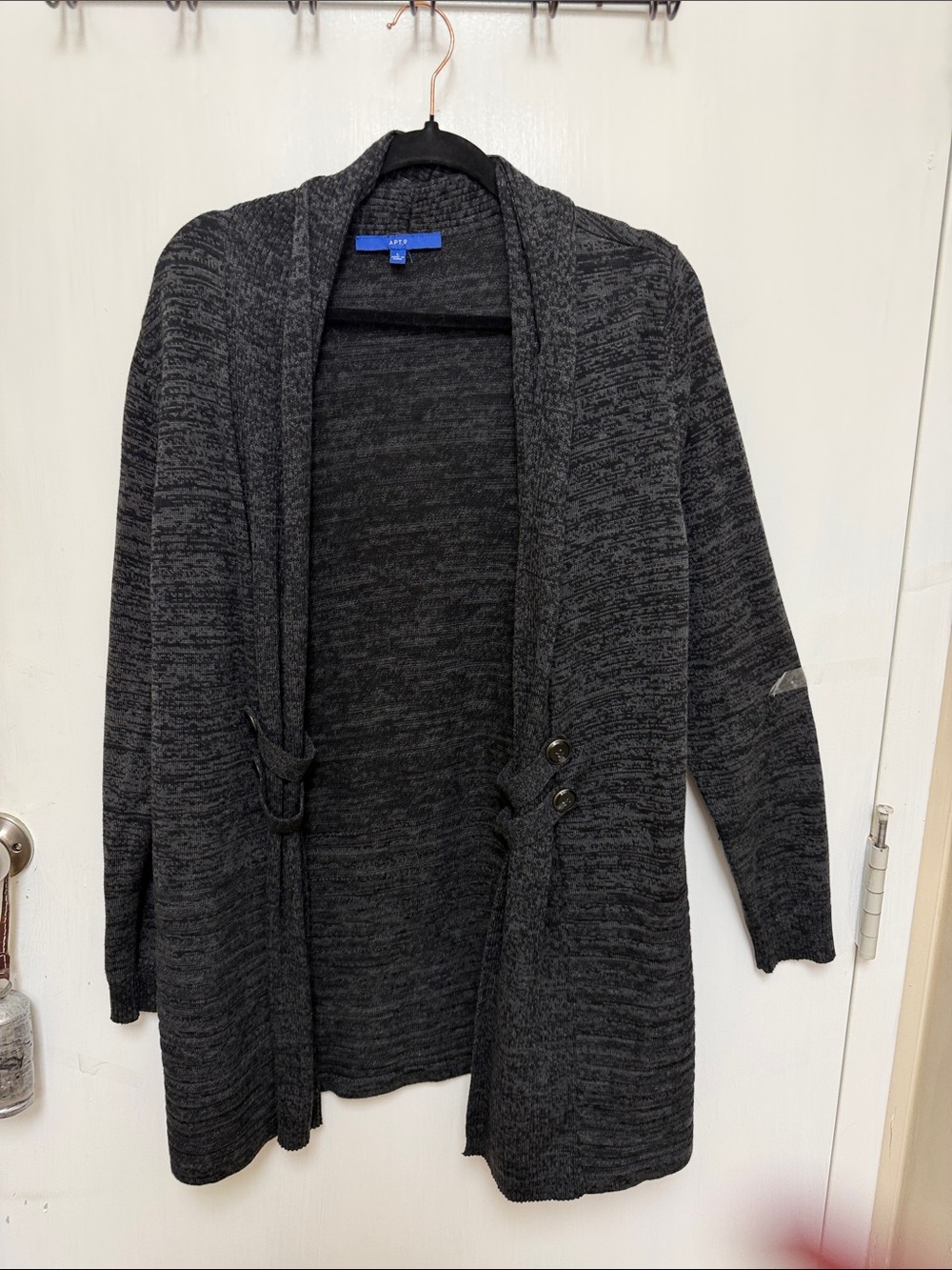 Apt. 9 Dark Charcoal Marled Open-Front Cardigan